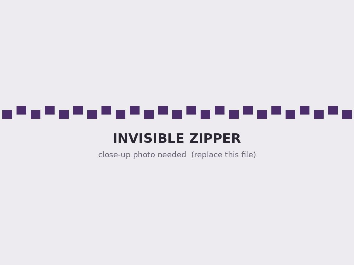 Invisible concealed zippers for dresses and skirts