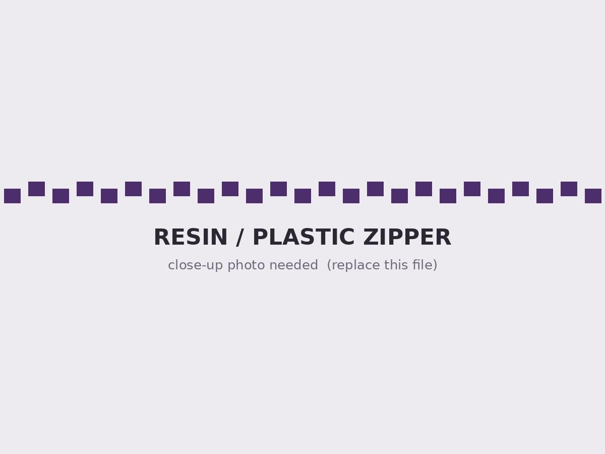 Resin plastic molded zippers
